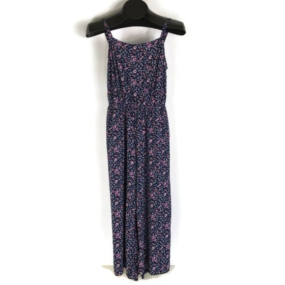 Gap Floral Square Neck Cami Jumpsuit Women's Small Cropped Pockets Rayon Summer - Picture 1 of 16